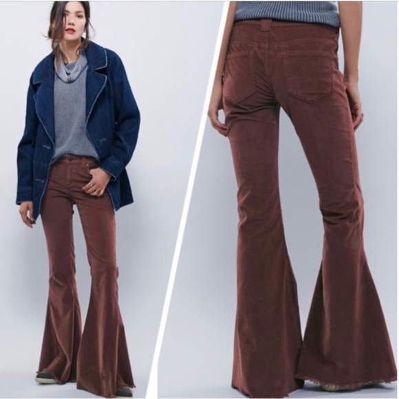 Free People Sz 28 Just Float On Flare Corduroy Pants - Picture 2 of 9